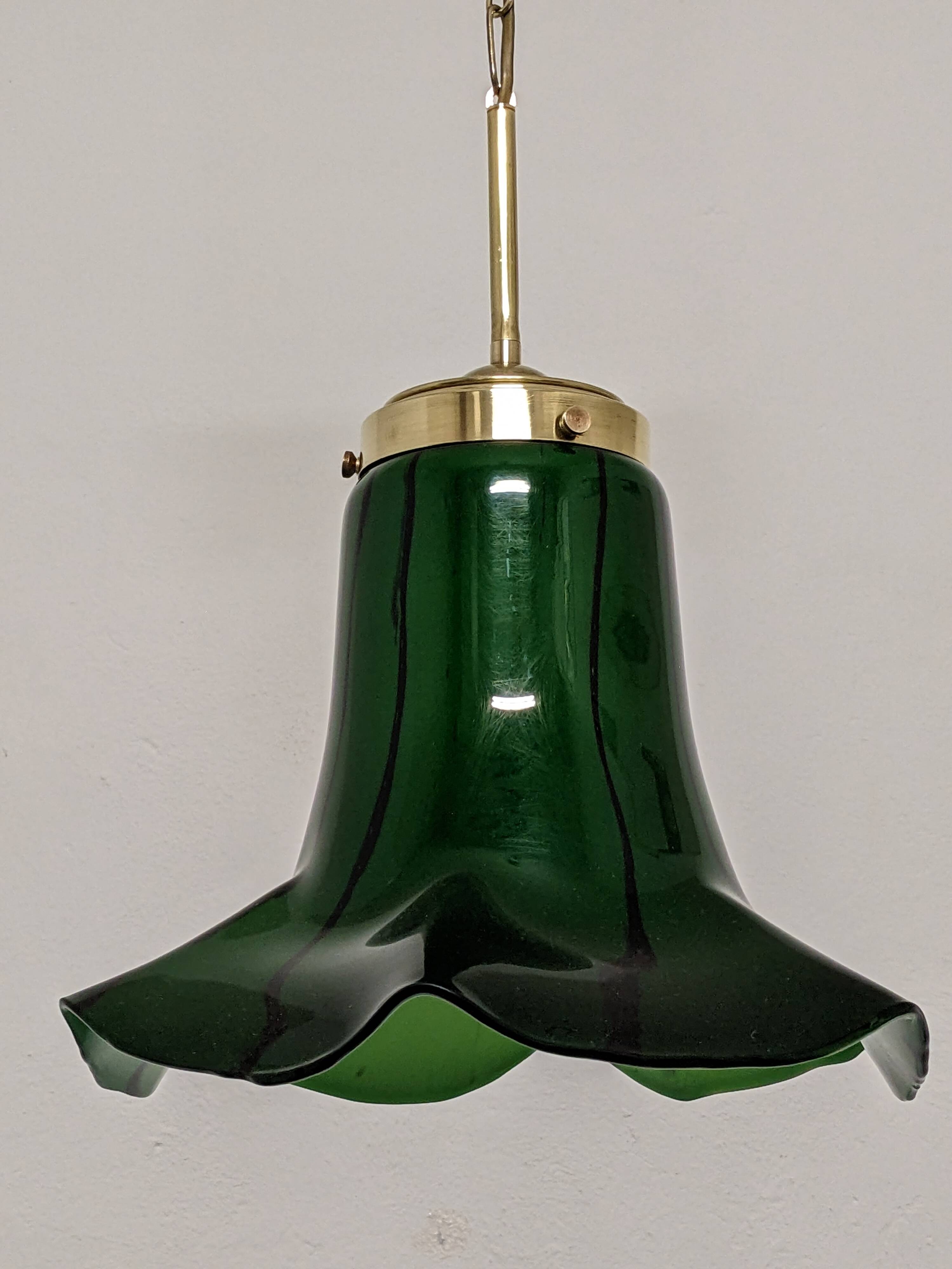 Art Nouveau style Murano glass pendant light, Italy circa 1950