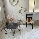 René Drouet coffee table in metal and black marble