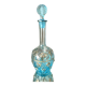 Turquoise blue liquor decanter and glass gild mold press of the 1950s
