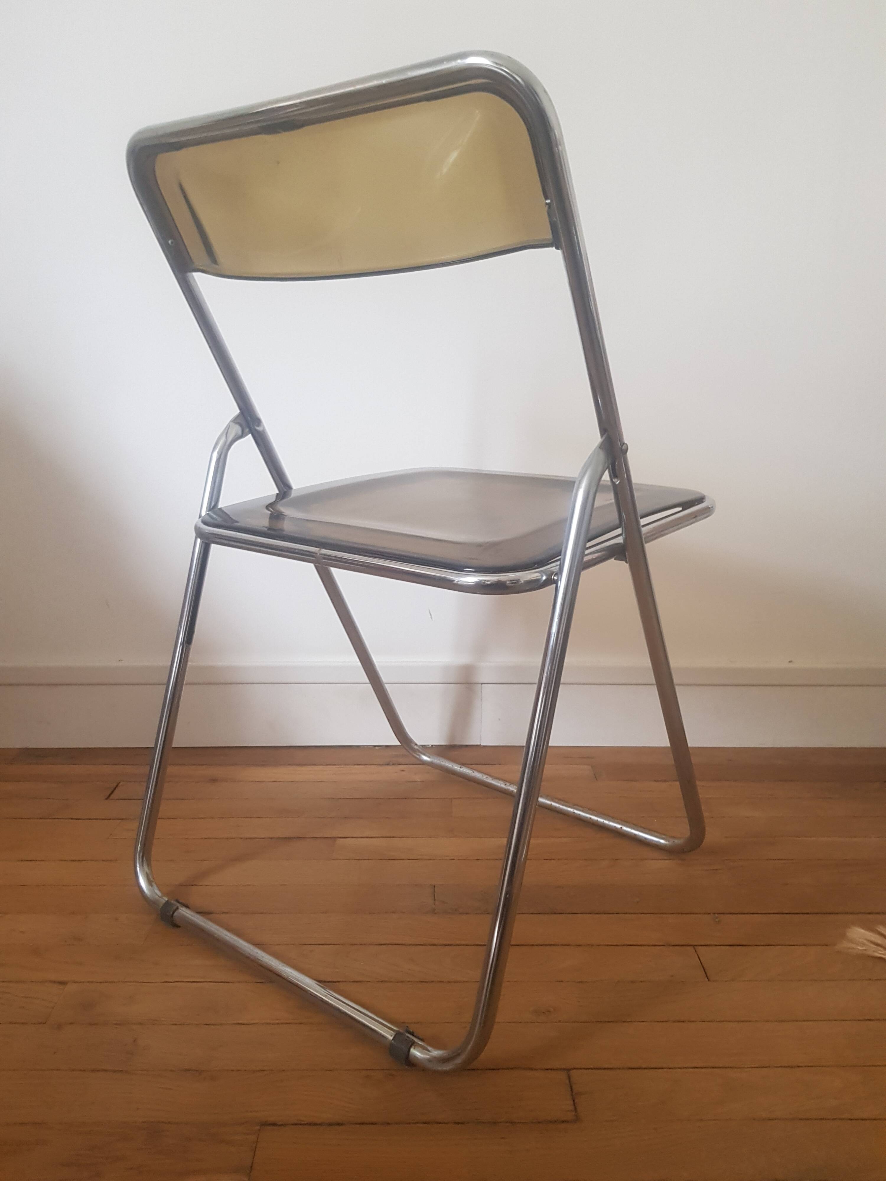 Metal and plexiglass folding chair