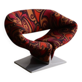 Chaise Ribbon de Pierre Paulin en tissu Momentum de Jack Lenor Larsen pour Artifort