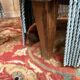 False pair of toad armchairs – Duck blue velvet – Mixed legs XI
