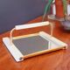 Vintage 50s tray in lacquered wood and gold metal