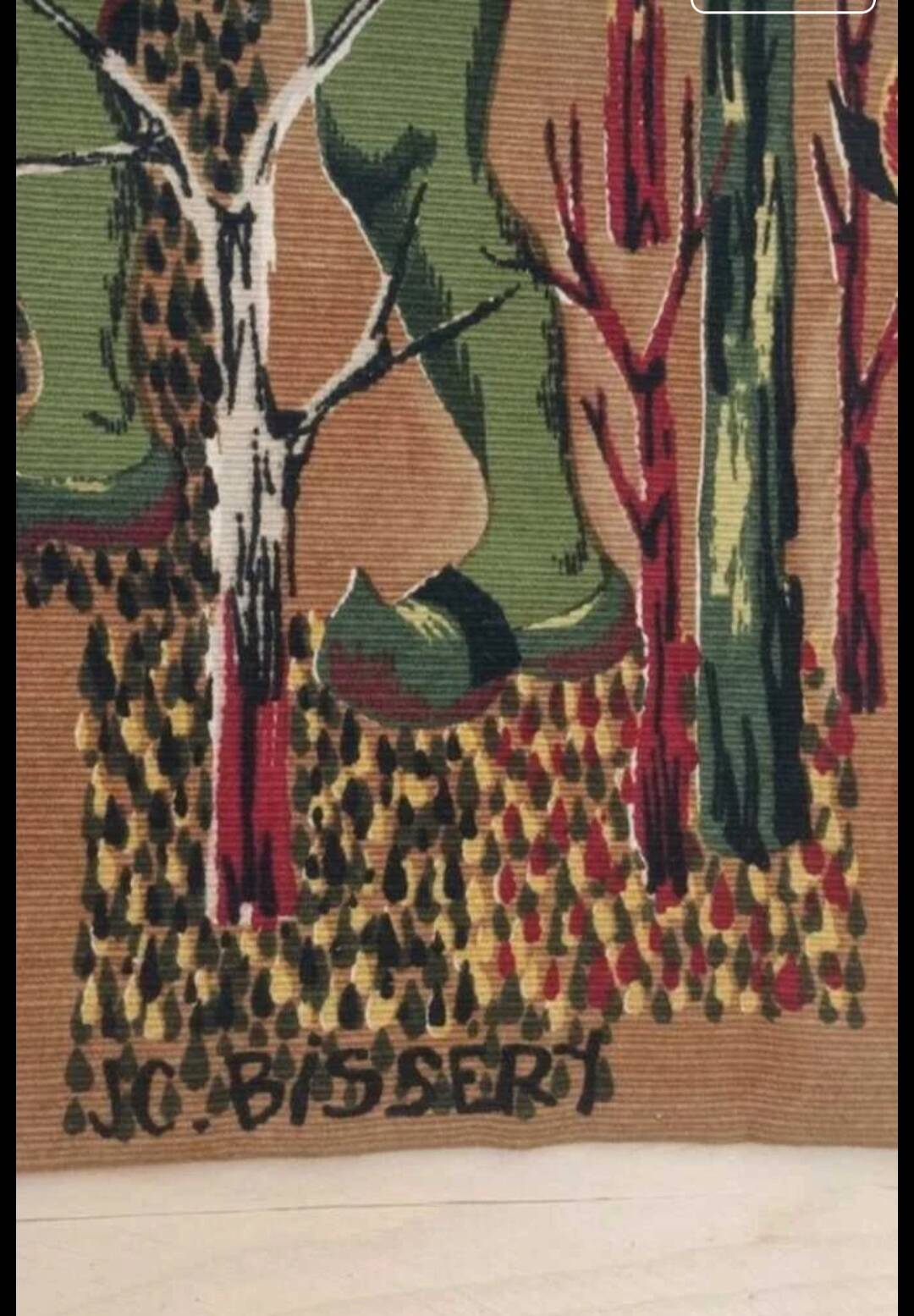 Art tapestry signed by Jean-Claude Bissery – Atelier Robert Four, Aubusson