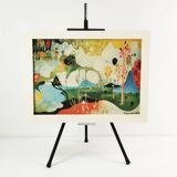 Vangel Naumovski, surrealist composition, print on canvas, 1960s-1970s