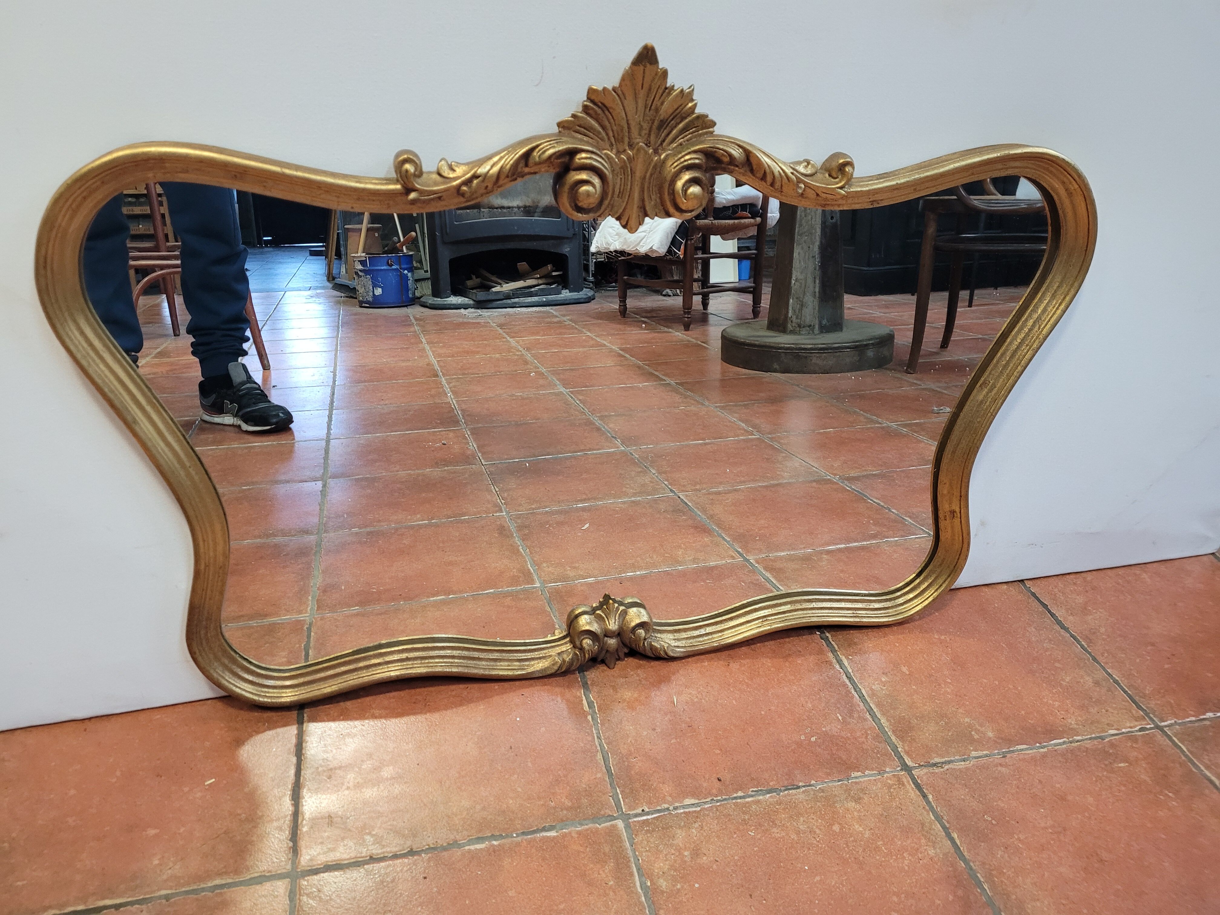 Gilded wooden mirror Louis xv style 102x67cm