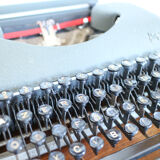 Japy grey-green typewriter with crate