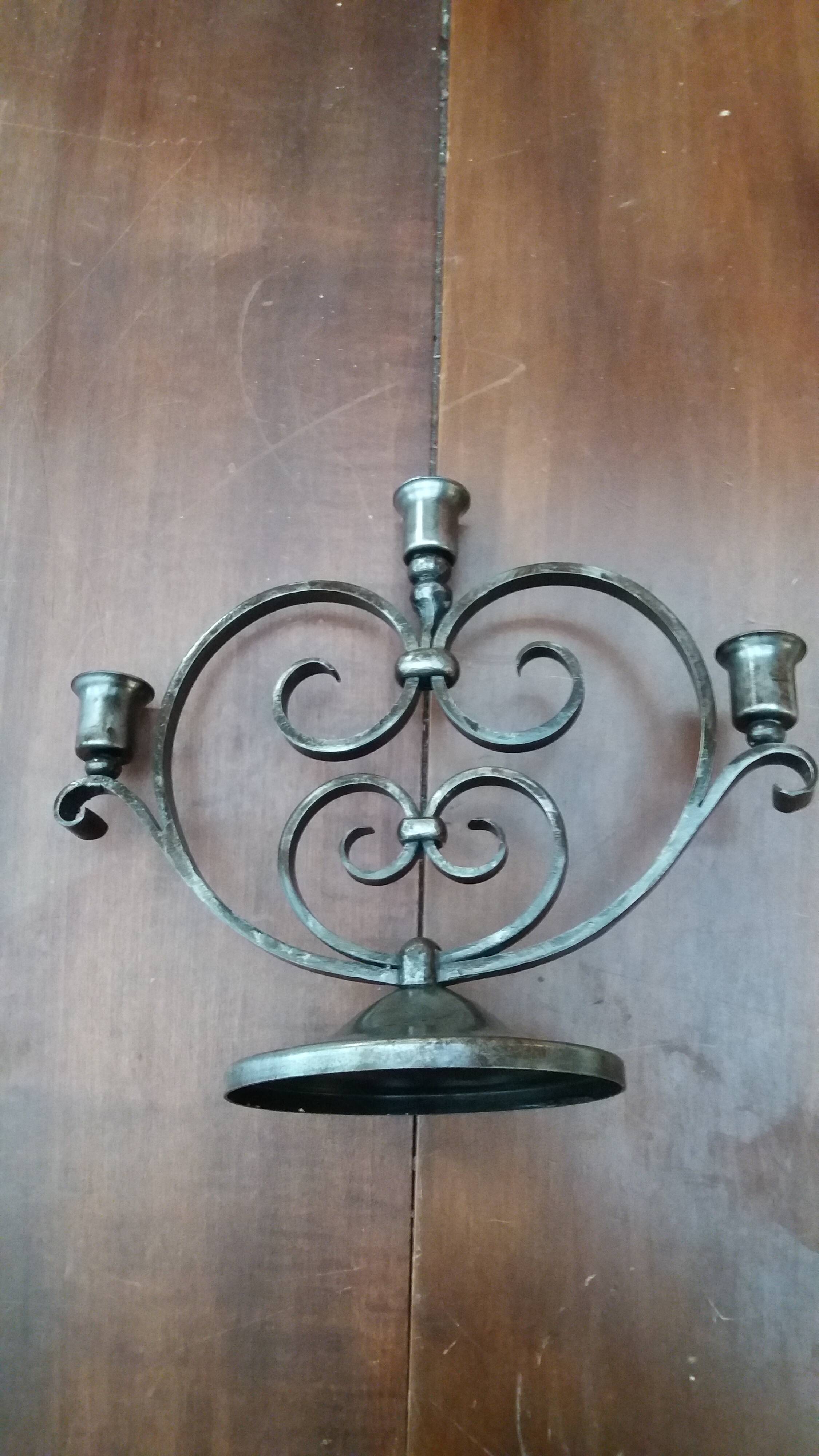 Wrought iron chandelier by Charles Piguet