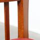 Ensemble de 4 chaises de salle à manger Art Nouveau / Jugendstil avec revêtement rouge