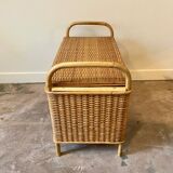Braided rattan chest