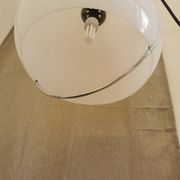 Vintage Meblo White Pendant Lamp: 1970s Italian Space Age Lighting
