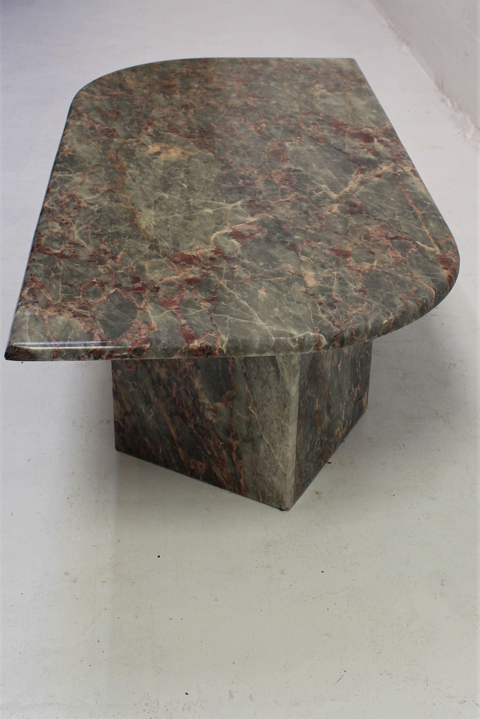 Vintage green and red marble coffee table