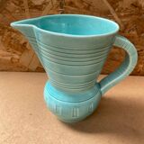Old digoin pitcher vintage blue ceramic