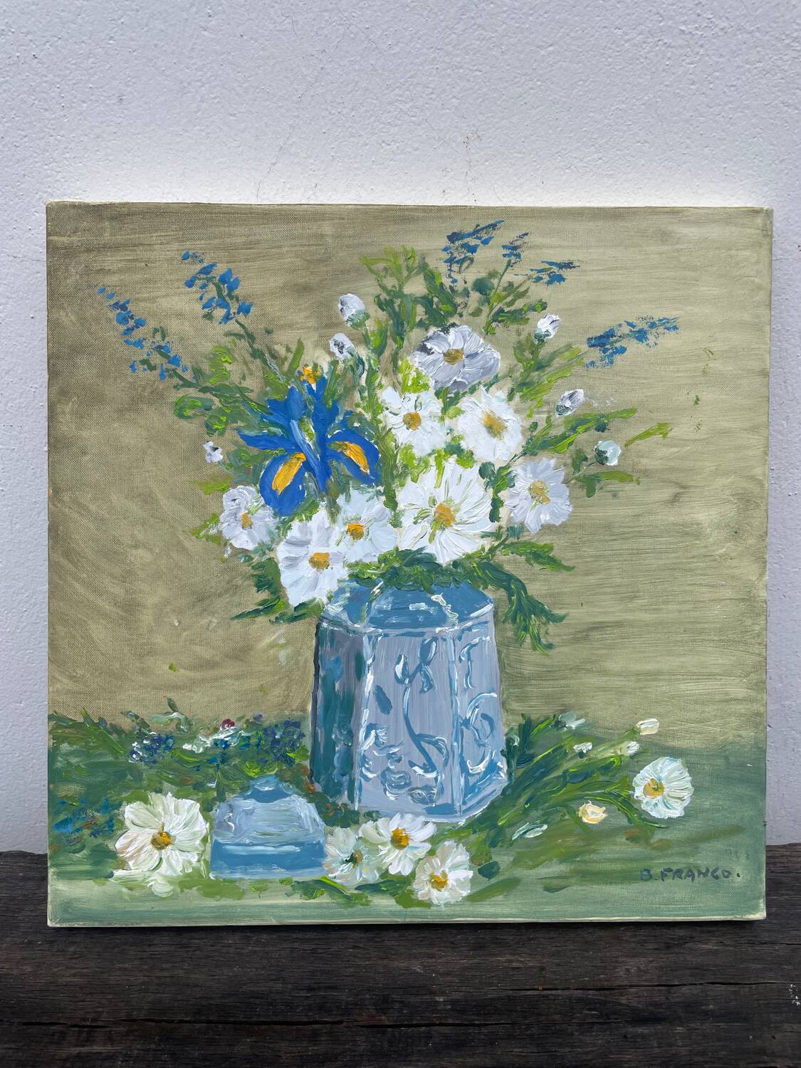 Oil painting on canvas, bouquet of flowers