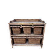 Meuble de rangement ancien à panière