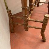 19th century bamboo-style cherry-style psyche mirror 85x193cm