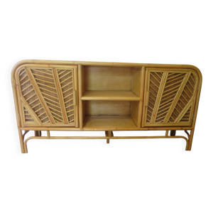 Buffet bas 2 portes -rotin