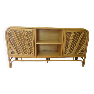 Buffet with 2 doors - woven rattan - bamboo - caning
