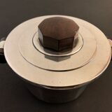 Luc Lanel silver metal and rosewood sugar for Christofle art deco