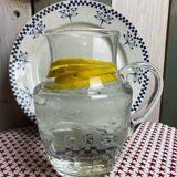 Large engraved crystal pitcher