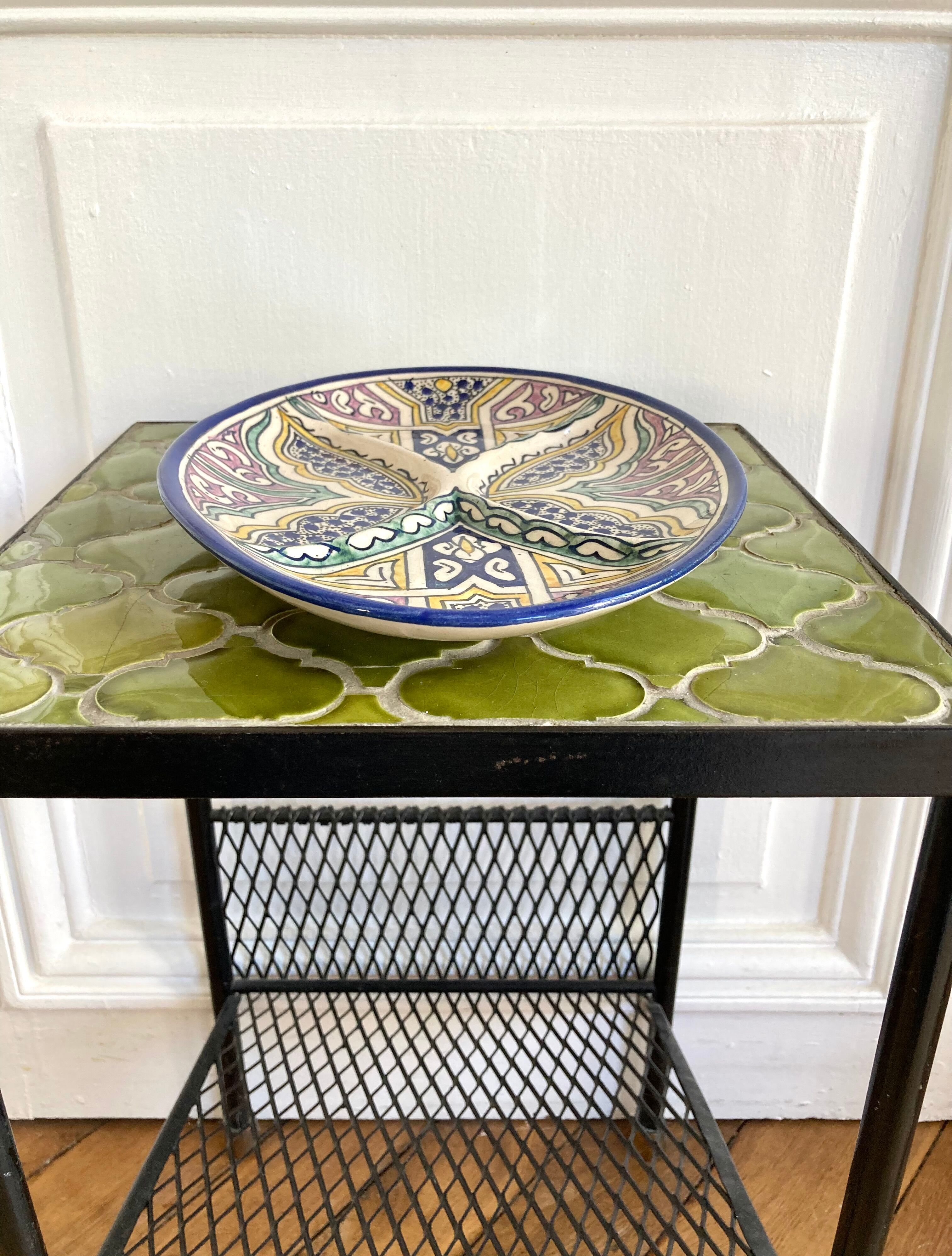 Ancient Moroccan ceramic serving dish