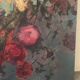 Large bouquet of roses, oil on wood panel, signed