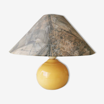 Yellow ceramic table lamp 1980