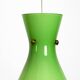 Very beautiful Mid Century flashed glass Diabolo pendant lamp in Green
