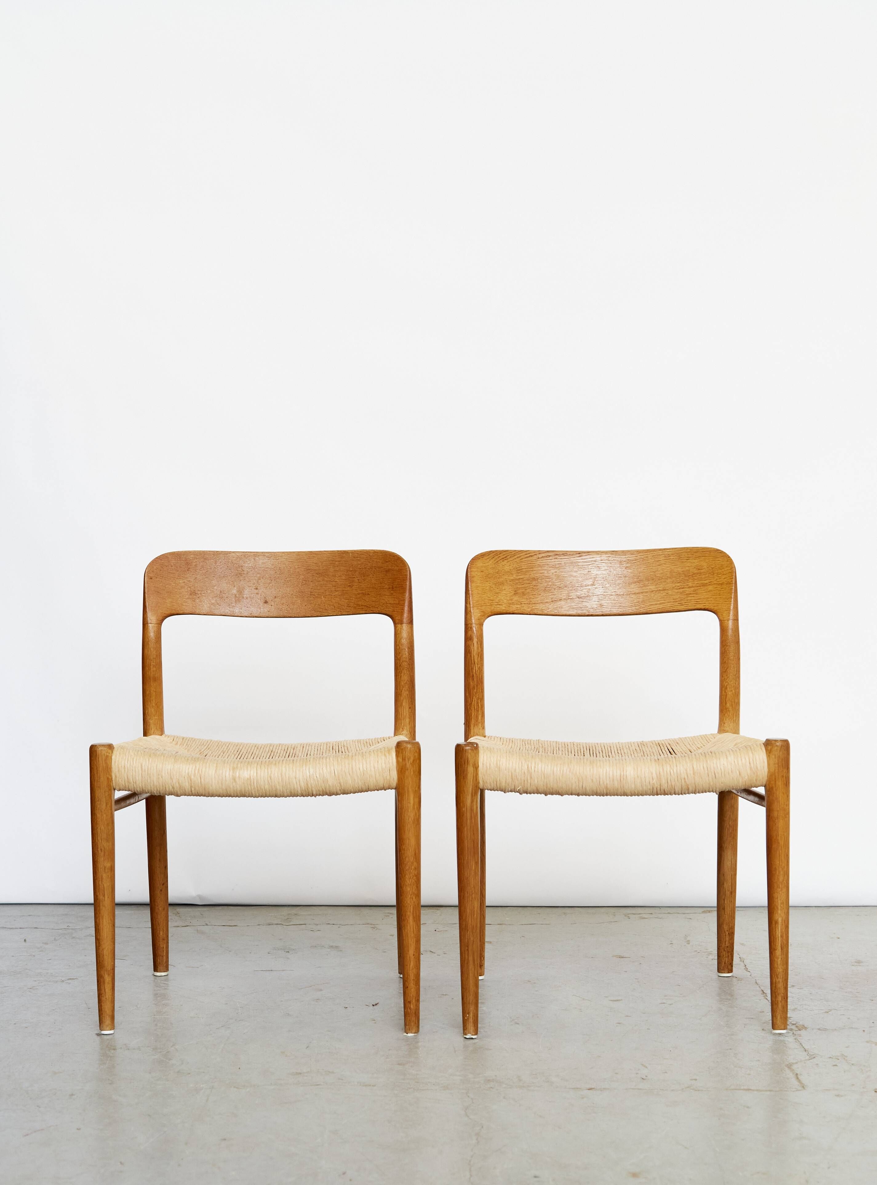 Niels Otto Møller Oak Dining Chair #75 J.L.Møller I Set of Two