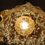 70's glass bell pendant light