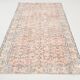 Tapis turc vintage à fleurs rose délavé et beige 5x8, 143x248 cm