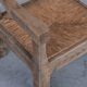 Pair of Mid-Century French Rush Primitive Oak Armchairs