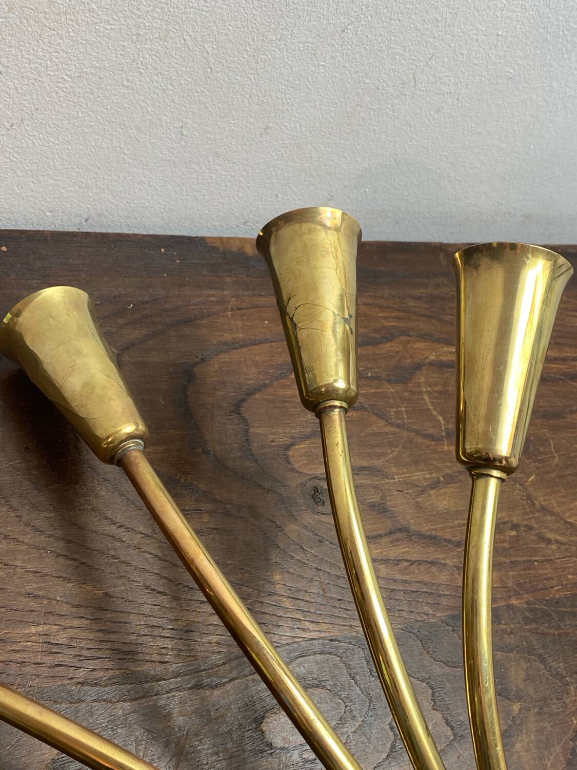 Five-branch wall sconce in brass, 1950s.