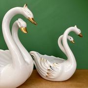 Pair of vintage cache pots - Ceramic swans