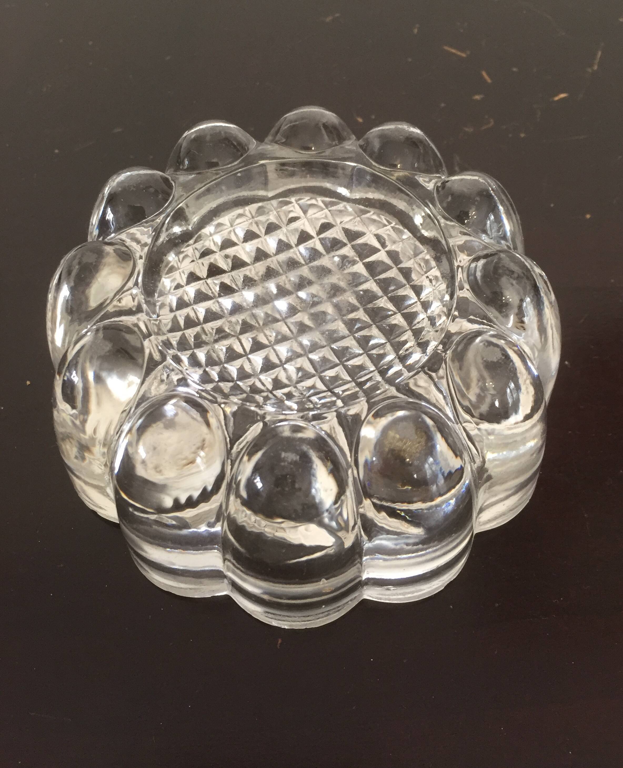 4 glass risers - piano table furniture legs - vintage