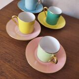 4 multicolored espresso cups