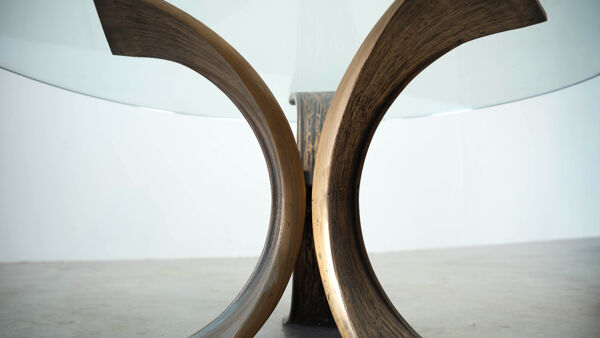 Table basse en bronze de Luciano Frigerio