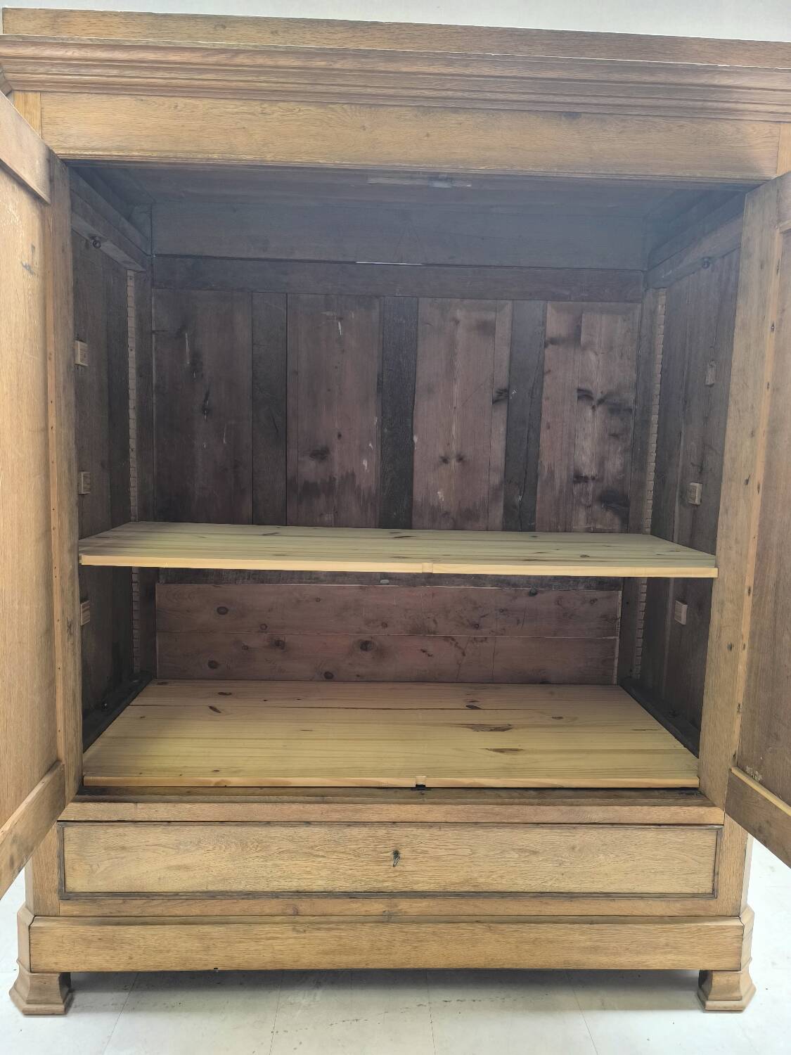 Louis Philippe linen cupboard in blond oak