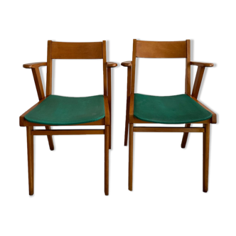 Paire de fauteuils de bridge vintage