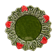 Artisanal plate with strawberries in green and red slurry