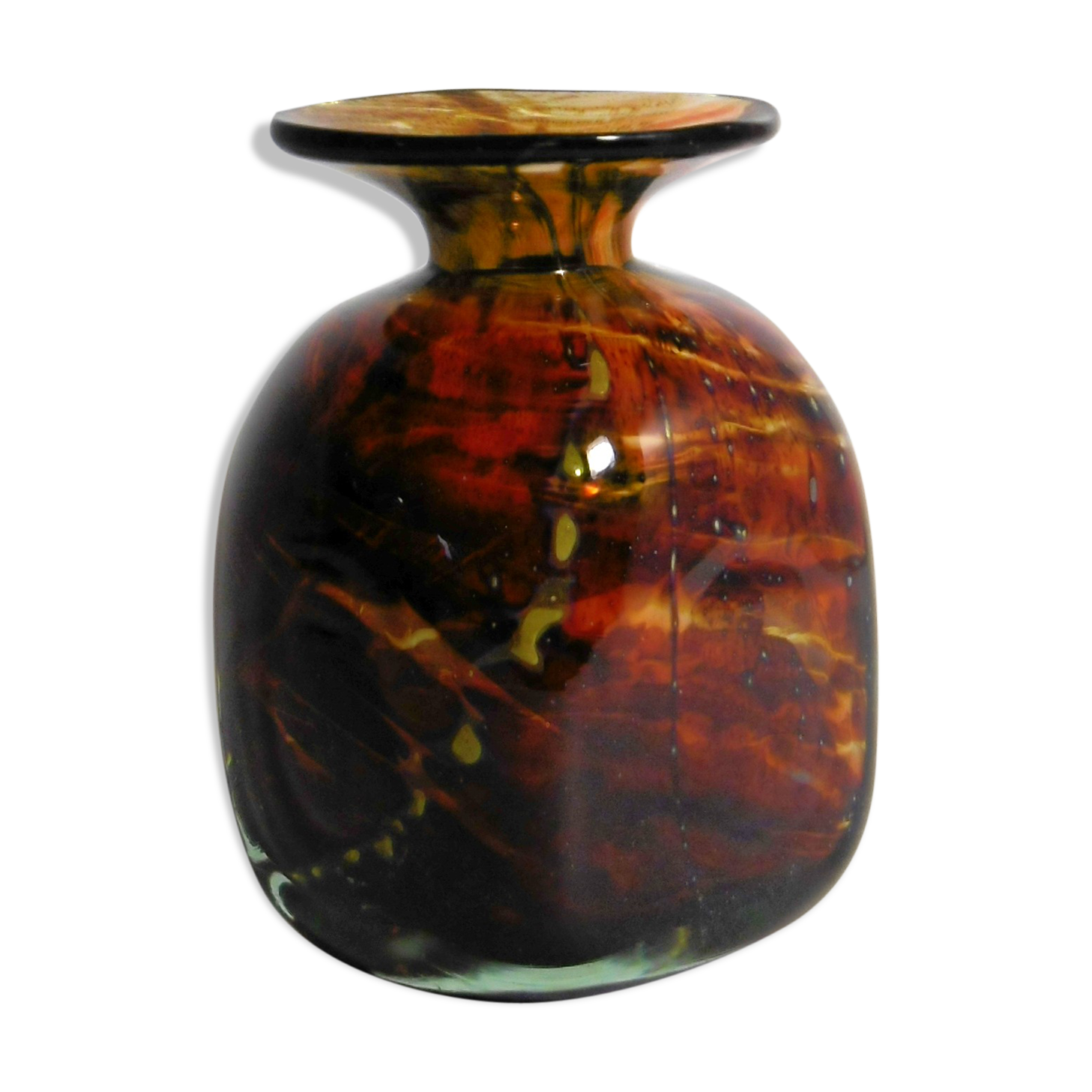 Amber-colored vase by Mdina