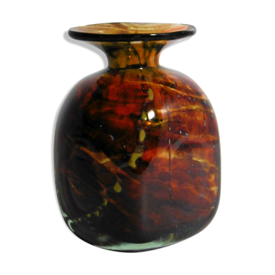 Vase couleur ambrée signé Mdina