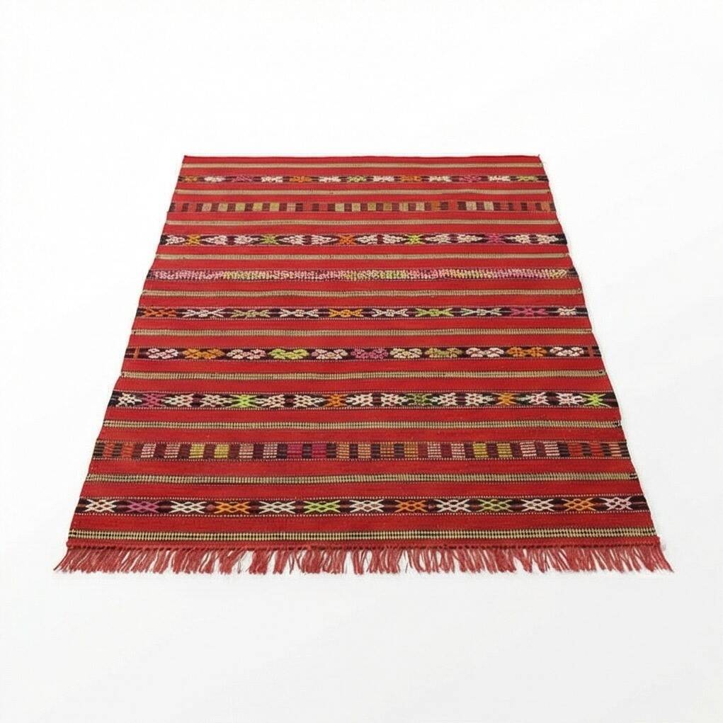 Small Moroccan red kilim rug 85x165 cm