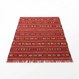 Small Moroccan red kilim rug 85x165 cm