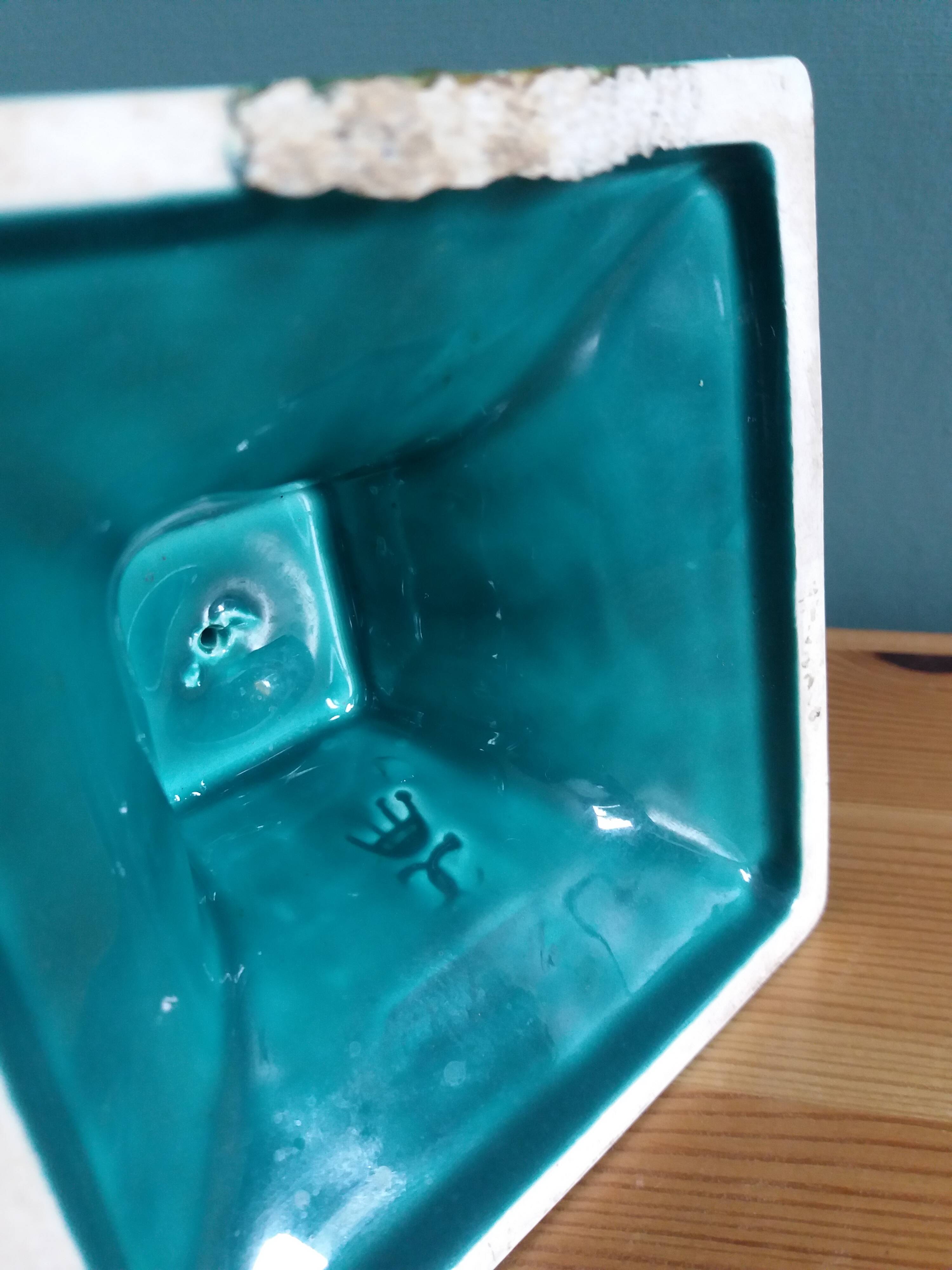 Niderviller emerald green column candle holder