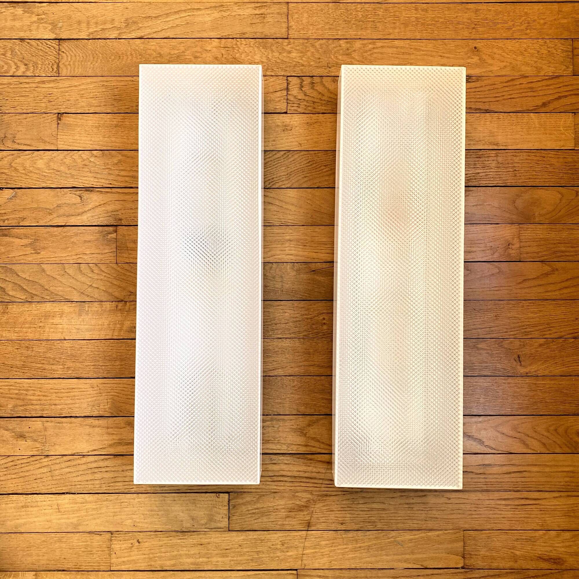 Large pair of wall lights, light box, ceiling light in white plexiglass and neon tube LAMP-7393
