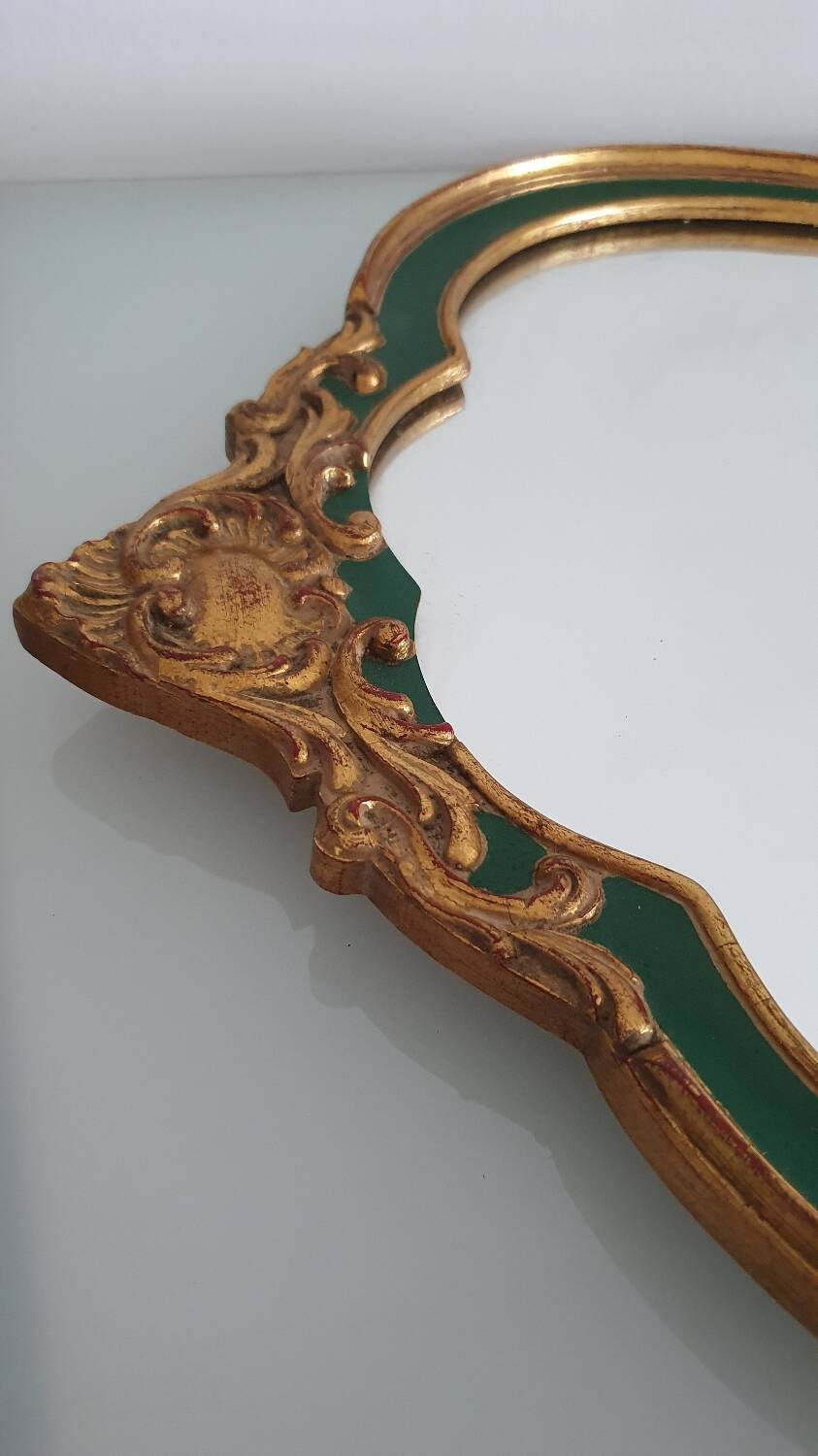 Gold leaf gilded wooden mirror