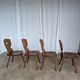 Chaises de salle à manger en bois tyrolien vintage - Style ferme des années 1970 - Ensemble de 4