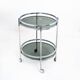 Vintage side table or serving table. Chrome metal and glass - Spain, 70s.