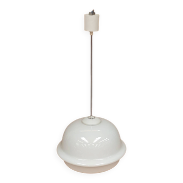 Suspension lamp "derby" in triplex opal glass – karel volf, osvě